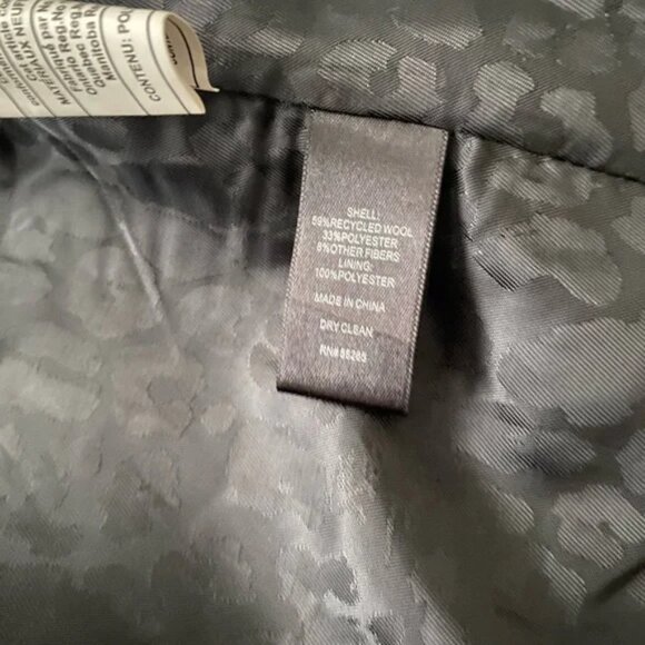 Express Black Double Breasted Belted Pea Coat - Picture 5 of 5